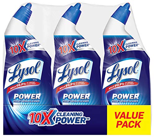 Book Cover Lysol Lysol Power Toilet Bowl Cleaner, 10x Cleaning Power, 24 Fl Oz (Pack of 3), Fresh, 72 Fl Oz