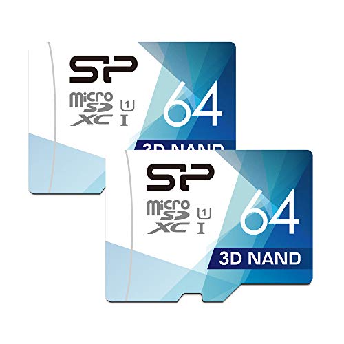 Book Cover Silicon Power 64GB 2-Pack 3D NAND High Speed MicroSD Card with Adapter