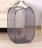 Jaxin Pop-Up Mesh Laundry Hamper Durable Handles, Collapsible for Storage and Easy to Open for the Kids Room, College Dorm or Travel (gray)