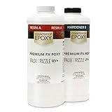 Faux Rizzle Art Resin UV - 2 Quarts Total - UV Resistant, Clear Resin to be Poured Over Art, Tumblers, etc. - Non-Toxic and Easy Application