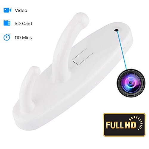 YAOAWE Wireless Hidden Clothes Hook Camera, DVR Spy Camera, Home Security Nanny Cam, Motion Detection Camcorder Black/White