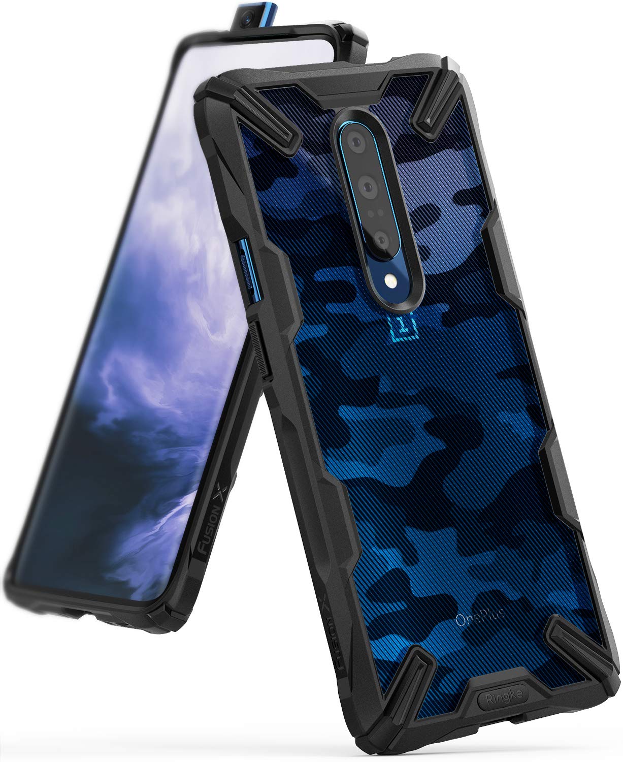 Ringke Fusion-X Designed for OnePlus 7 Pro Case Impact Resistant Protection Cover for OnePlus 7 Pro 5G (6.7") - Camo Black