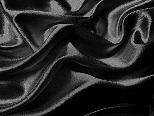Linen Plus Satin Sheet Set Soft Silk Cozy Solid New (Black, Queen)