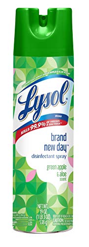 Book Cover Lysol Lysol Disinfectant Spray, Green Apple & Aloe, 19 Ounce