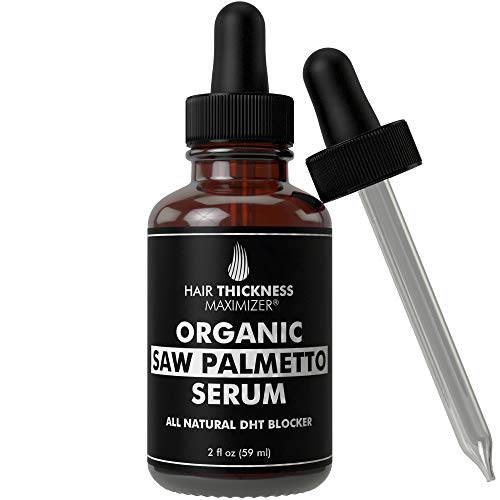 Organic Saw Palmetto Oil Serum. Stop Hair Loss Now by Hair Thickness Maximizer. Best Treatment for Hair Thinning. Hair Thickening Oils With Organic Pumpkin Seed Oil, Moringa Oil, Baobab Liquid (2 oz)