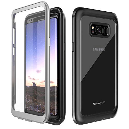YESHON Samsung Galaxy S8 Case, Built-in Screen Protector Full Body Rugged Armor Clear Cover Case Shockproof Heavy Duty Protective Case for Samsung Galaxy S8 (5.8 Inch)
