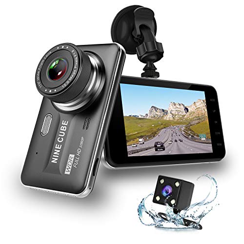 Dual Dash Cam Front and Rear, NINE CUBE 1080p HD Dashboard Recorder,Car Dash Camera 4" IPS Screen, 170Â° Super Wide Angle, G Sensor, Loop Recording, Parking Monitor, Motion Detection
