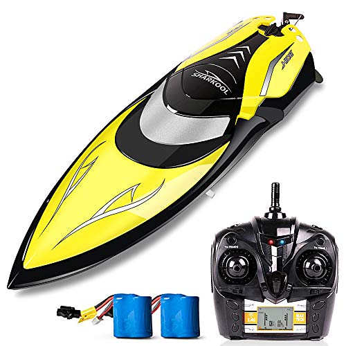 Remote Control Boats - SHARKOOL H106 Rc Self Righting Racing Boats For Boys & Girls, 2.4Ghz High Speed Remote Control Boat Toys for Kids Or Adults. (Black)