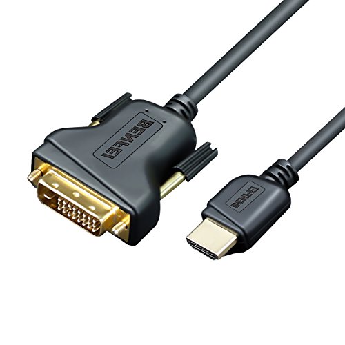 HDMI to DVI 2 Pack, Benfei HDMI to DVI Cable Bi Directional DVI-D 24+1 Male to HDMI Male High Speed Adapter Cable Support 1080P Full HD Compatible for Raspberry Pi, Roku, Xbox One, PS4 PS3