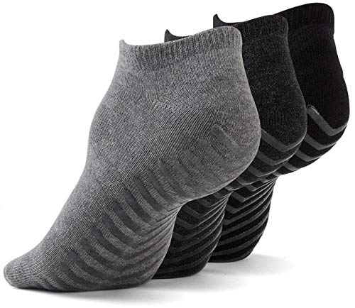 Gripjoy Yoga Socks with Grips for Women and Men, Athletic / Barre / Pilates / Non Skid 3pk