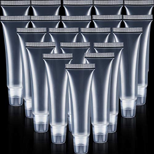 30 Pieces Lip Gloss Tubes Clear Empty Containers Refill Empty Tubes Lip Balm Soft Tube for Women Girls Cosmetics DIY (10 ml)
