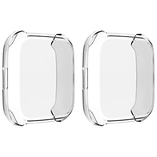 KPYJA 10-Pack Tempered Glass Screen Protector with Hard PC Case Compatible with Fitbit Versa 4/Sense 2, All-Around Protective Screen Full Cover Bumper Compatible for Fitbit Sense 2/Versa 4 Smart Watch
