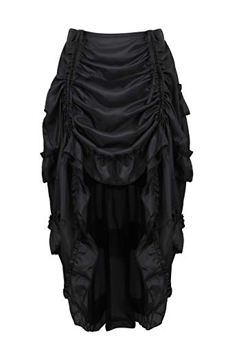 Zhitunemi Women's Steampunk Skirt Ruffle High Low Outfits Gothic Plus Size Pirate Dressing