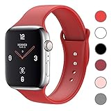 YEBAND Compatible with Apple Watch Band Series 4 40mm 44mm Series 3/2/1 38mm 42mm Men and Women, Silicone Sport Replacement iWatch Band