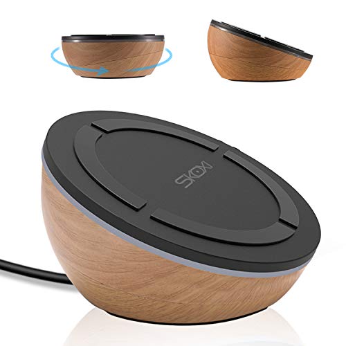 10W Wood Fast Wireless Charger, Sleep-Friendly Universal Newest Model Adjustable Stand Compatible with iPhone Xs Max iPhone 8 Plus Samsung Galaxy S10 S9 S8 S7 edge S6 All Qi Devices(No Adapter) (Wood)