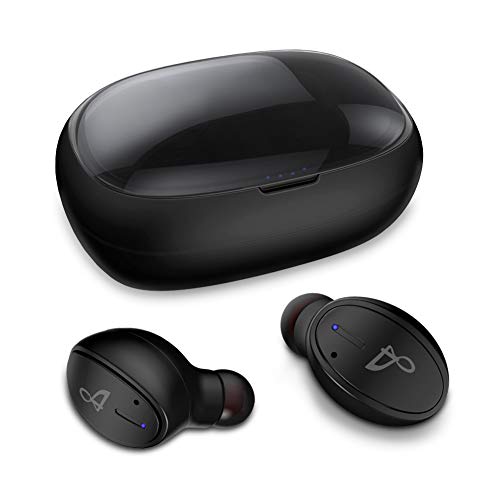 True Wireless Bluetooth Earbuds, AairHut A5 Bluetooth 5.0 Sweatproof Bluetooth Headphones, 30 Hours Playtime with Charging Case - Built in Microphone and Volume Controls