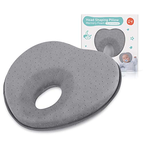 Book Cover Baby Pillow for Newborn Infant(0-12months),Flat Head Prevention 3D Memory Foam Can Support Head & Neck Pillow,Head Shaping Pillow,Heart Shaped