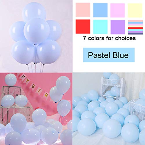 KOMOREBI Latex Pastel Balloons for Party 200 pcs 5 inch Macaron Balloons for Birthday Wedding Engagement Anniversary Christmas Festival Picnic or Any Friends & Family Party Decorations-Pastel Blue