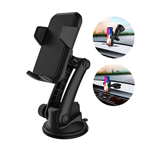 Cell Phone Holder for Car, Car Phone Mount, Yostyle Car Windshield & Dashboard Phone Mount Cradle for iPhone X/Xs/XR/Xs Max/8/8Plus/7/6s/SE,Galaxy S10/S9/S8/S7/Note 8 9,LG, Nexus, Sony,BlackBerry