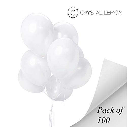Pack of 100, 12 inches Party Balloons (White)