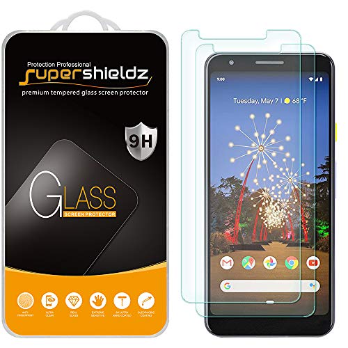 [2-Pack] Supershieldz for Google (Pixel 3a) Tempered Glass Screen Protector, Anti-Scratch, Bubble Free, Lifetime Replacement