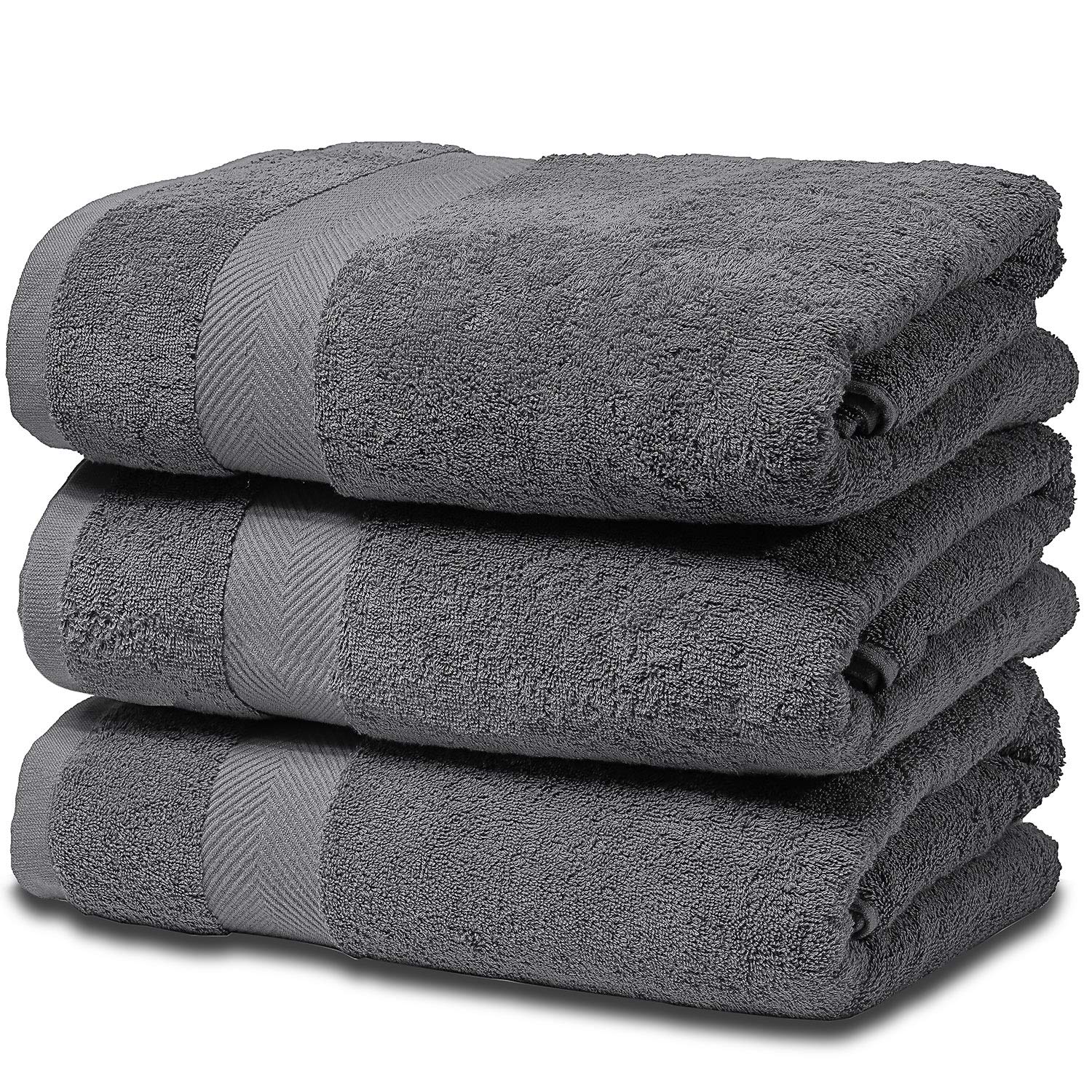 Book Cover SEMAXE Towel Luxury Hotel & Spa Quality Bath Towel Set for Bathroom .Soft,Plush and Highly Absorbent Towel (Gray, 3 Bath Towel)