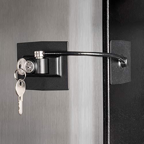 Book Cover Guardianite Premium Refrigerator Door Lock with Built-in Keyed Lock (Black)
