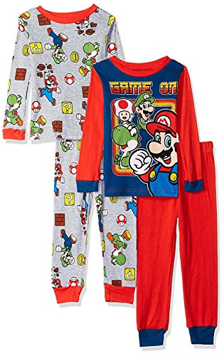 SUPER MARIO Brothers Boys' Big 4-Piece Cotton Pajama Set