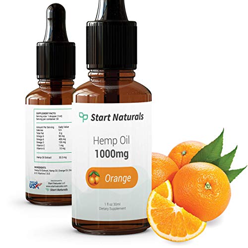 Start Naturals Hemp Oil 1000 mg | Best Hemp Oil for Pain, Stress and Anxiety Relief | 1 Fl Oz (30 ml), OrangeÂ…