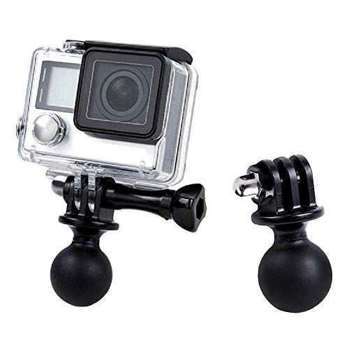 QKOO Ball Mount for GoPro Hero 7 (2018) 6 5 4 3+ 3 Black Silver Session, DJI Osmo Action, Xiaomi YI 4K, AKASO, SJCAM Sports Camera - Ball Head Mount Adapter (1-Inch Diameter Ball) with Thumb Screw