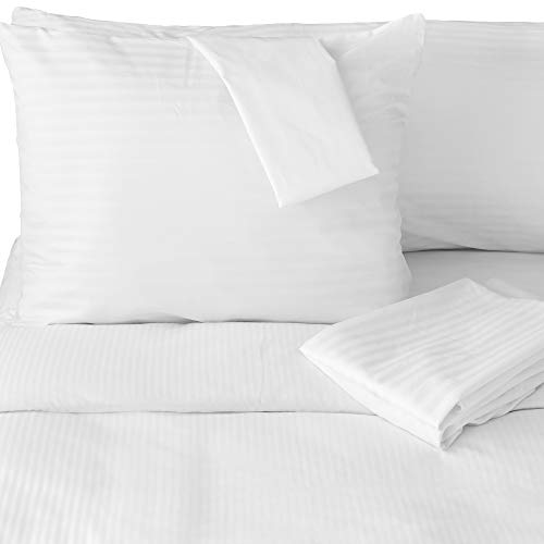 FeelAtHome 100% Cotton Pillow Protector with Zipper Waterproof Covers (Pack of 2, King) - Noiseless, Anti Bed Bug & Dustmite Pillowcase Encasement - Hypoallergenic Zippered Pillow Case Protectors