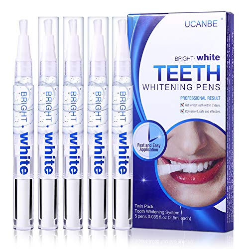 Teeth Whitening Pen (5 Pcs), Effective, Painless, No Sensitivity, Travel-Friendly, Easy to Use, Beautiful White Smile, Natural Mint Flavor