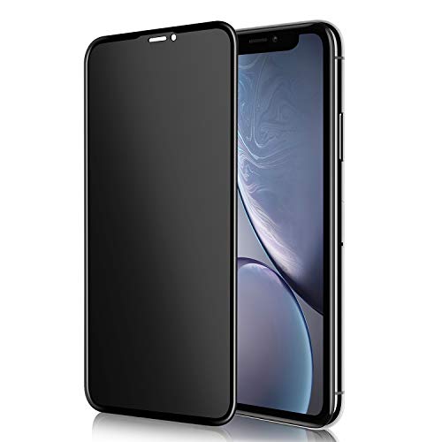 TECHO Privacy Screen Protector Compatible with iPhone XR (6.1"), [Full Coverage] [Edge to Edge] Anti Spy 9H Tempered Glass Screen Protectors Film [Easy Installation] [Full Screen]