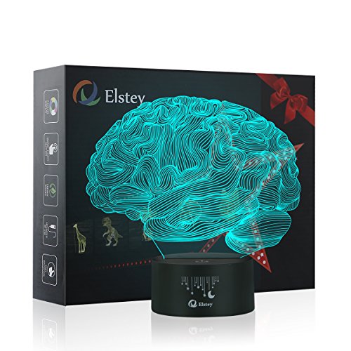Elstey Ice Hockey Night Light,3D Kids Bedside Lamps,Frame Table Lamp,Eye See Lamps,Touch&Remote Control,16 Colors+7 Colors Changing Illusion Nightlight,Birthday Gifts for Girls Boys