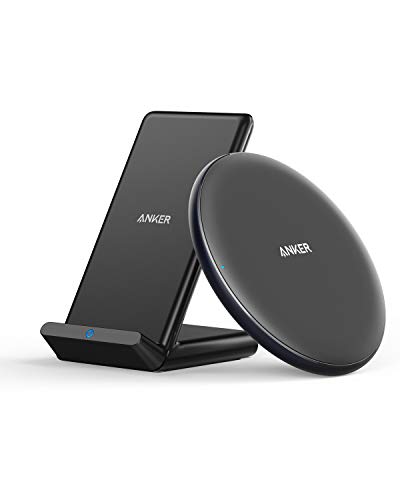 Anker Wireless Chargers Bundle, PowerWave Pad & Stand, Qi-Certified Compatible iPhone 11, 11 Pro, 11 Pro Max, Xs Max, XR, XS, X, 8, 8 Plus, 10W for Galaxy S20 S10 S9, Note 10 Note 9 (No AC Adapter)