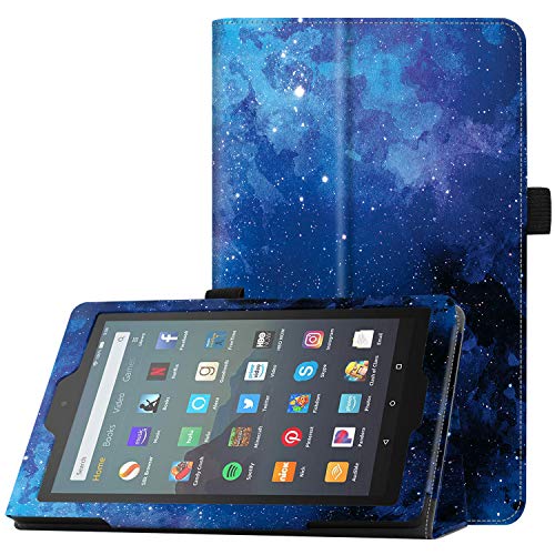 Famavala Folio Case Cover Compatible with 7" Amazon Kindle Fire 7 Tablet (9th Generation, 2019 Release) (Blugaxy)