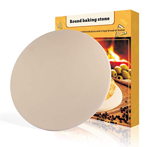 Pizza Stone, 16''x 16'' Round Engineered Tuff Cordierite Durable Baking Stones for Ovens & Grill & BBQ, Stone Oven Round Pizza Stone