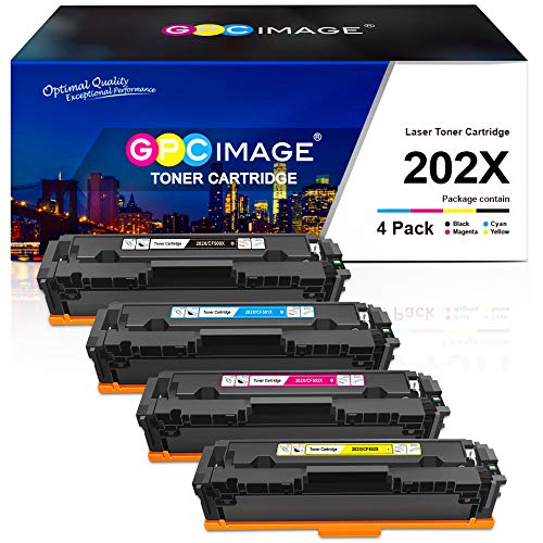 GPC Image Compatible 202X Toner Cartridge Replacement for HP 202X 202A CF500X CF500A to use with LaserJet Pro MFP M281fdw M254dw M281cdw M281 M281dw M280nw Toner Printer (Black Cyan Magenta Yellow)