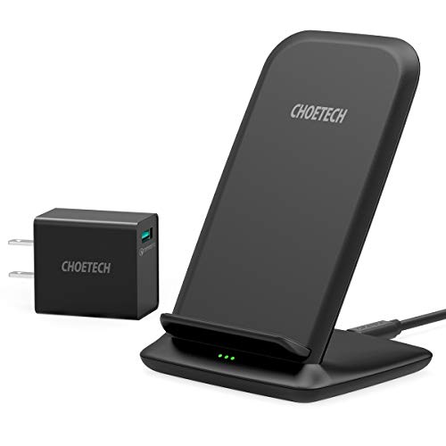 CHOETECH 15W Wireless Charger, Fast Wireless Charging Stand with QC 3.0 Adapter Compatible iPhone 11/11 Pro/11 Pro Max/XS Max/XR/XS/X/8/8 Plus, LG V30/V35/V40/G8, Galaxy Note 10/S10/S10E, Pixel 3/4XL