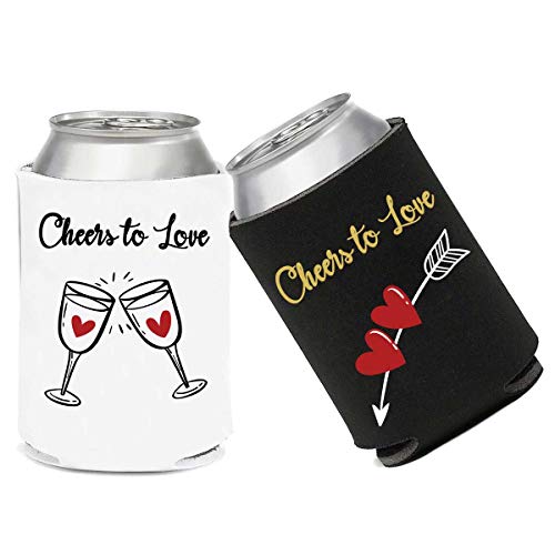 12 Pack Beer Can Sleeve, Bride and Groom Novelty Can Cooler, Soda Coolies Sleeves, Engagement Gift for Couples