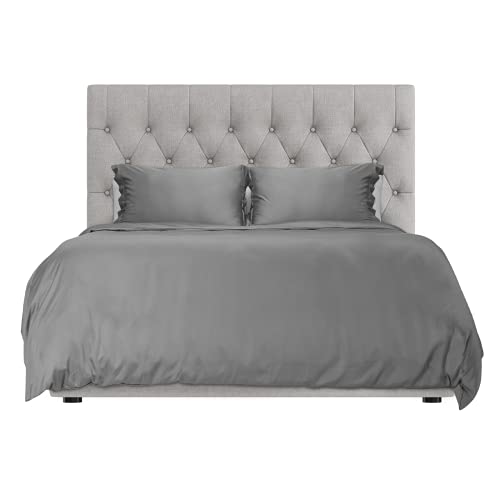 Hotel Sheets Direct 100% Bamboo Duvet Cover 3 Piece Set - Better Than Silk - 1 Duvet Cover, 2 Pillow Shams with Corner Ties and Zipper Closure (King, Dark Gray)