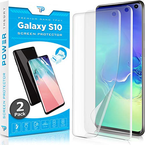 Power Theory Samsung Galaxy S10 Screen Protector Film [2-Pack] - [Not Glass] Full Cover, Case Friendly, Flexible Anti-Scratch Film