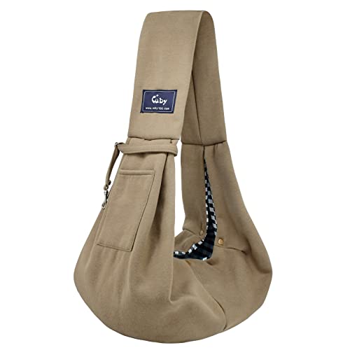 CUBY Dog and Cat Sling Carrier - Hands Free Reversible Pet Papoose Bag - Soft Pouch and Tote Design - Suitable for Puppy, Small Dogs Cats Outdoor