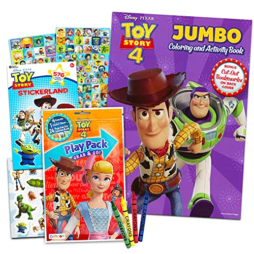 Disney Pixar Toy Story Coloring and Activity Book Bundle with Crayons and Over 550 Toy Story Stickers (Toy Story Party Supplies)