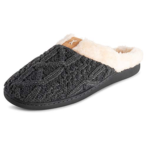 POLAR Womens Memory Foam House Winter Faux Fur Fleece House Rubber Sole Anti Slip Outdoor Cozy Slippers Duel Size