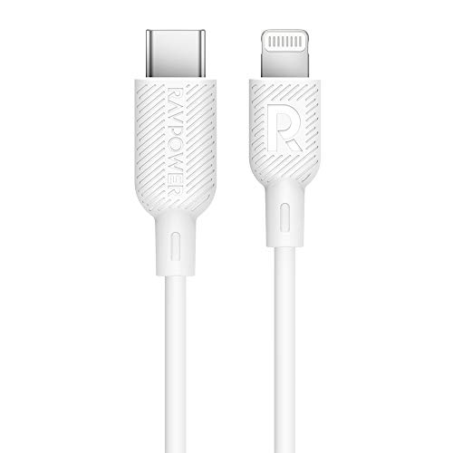 Book Cover USB C to Lightning Cable RAVPower [6ft MFi Certified] Supports Power Delivery Fast Charging with Type C PD Charger Compatible with iPhone X/XS/XR/XS Max/8/8 Plus