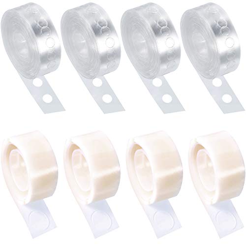 Balloon Arch Garland Decorating Strip Kit 4 Rolls 16 Feet Balloon Tape Strips with 4 Rolls Balloon Glue Point Dots Stickers (Set 2, 8 Rolls