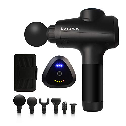 KALAWW Muscle Massage Gun with 6 Massage Heads 3 Speed for Athletes Electric Massagers for Pain Relief Handheld Deep Tissue Massage Gun Portable Super Quiet Brushless Motor Touch Switch…