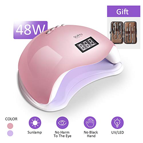 48w Led Nail Lamp-Gel UV Lamp Nail Dryer-Curing Lamp with 4 Timer Setting-Suitable for Fingernails and Toenails, Home and Salon