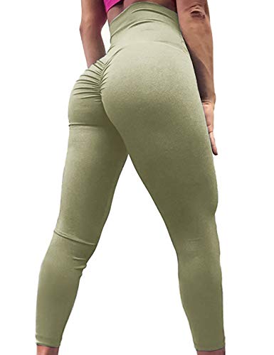 A AGROSTE Women's Yoga Pants High Waist Scrunch Ruched Butt Lifting Workout Leggings Sport Fitness Gym Push Up Tights